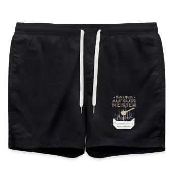 Sauna Aufguss Meister - Badeshorts - Schwarz - Vorne - AI Model Male 185 light (185cm)