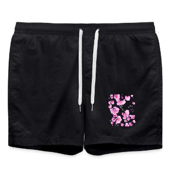 Sakura japonais en fleurs de cerisier - Short de bain - noir - Devant - AI Model Male 185 light (185cm)
