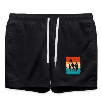 Pteranodon Dino Dinosaurier - Badeshorts - Schwarz - Vorne - AI Model Male 185 light (185cm)