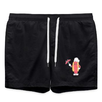 Hotdog Koch Grillgabel Kochen - Badeshorts - Schwarz - Vorne - AI Model Male 185 light (185cm)