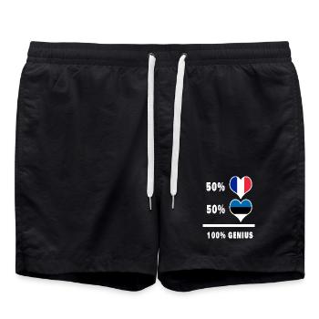 Estonia and France 100% awesome Flag Design - Swim Trunks - black - Front - AI Model Male 185 light (185cm)