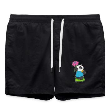 Fleur de panda - Short de bain - noir - Devant - AI Model Male 185 light (185cm)