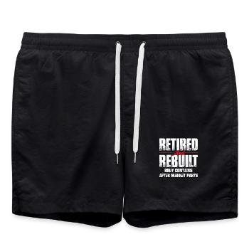 Pensionierte wiederaufgebaute Hüftgelenkersatzchirurgie Erholung - Badeshorts - Schwarz - Vorne - AI Model Male 185 light (185cm)