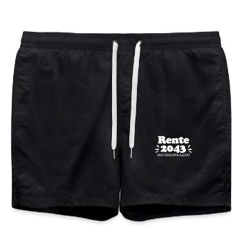 Rente 2043 Ruhestand Rentner Renteneintritt - Badeshorts - Schwarz - Vorne - AI Model Male 185 light (185cm)