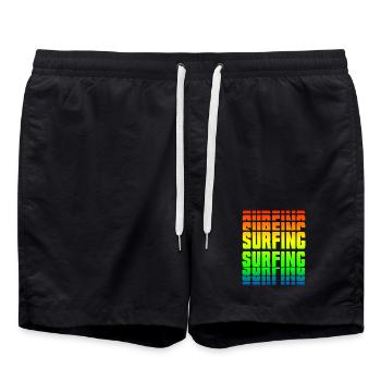 Surfing Design - Badeshorts - Schwarz - Vorne - AI Model Male 185 light (185cm)