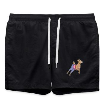 Deer Workout Gymnastics Fitness - Swim Trunks - black - Front - AI Model Male 185 light (185cm)