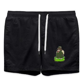 Maulwurf Bräutigam Anzug Hochzeit - Badeshorts - Schwarz - Vorne - AI Model Male 185 light (185cm)