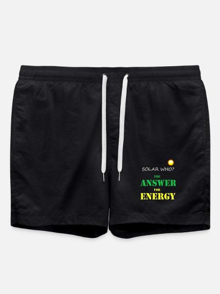Solar WHO? Solar Energy Photovoltaics Renewable - Swim Trunks - black
