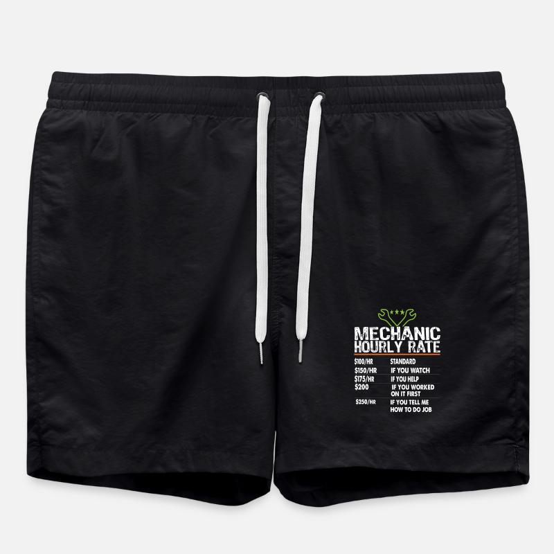Mechanic hourly rate Mechanic worker Labor Rates - Swim Trunks - black