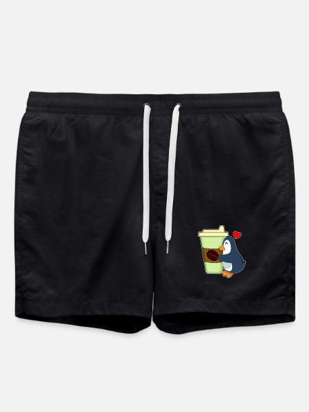 Penguin Coffee to go - Swim Trunks - black