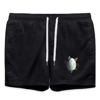 Oeuf de Pâques floral - Short de bain - noir - Devant - AI Model Male 185 light (185cm)