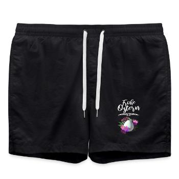 Frohe Ostern Osterei Floral - Badeshorts - Schwarz - Vorne - AI Model Male 185 light (185cm)