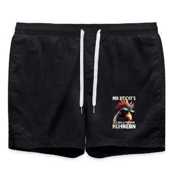 Hühner Mir Reichts Ich Geh Zu Meinen Hühnern Hahn - Badeshorts - Schwarz - Vorne - AI Model Male 185 light (185cm)