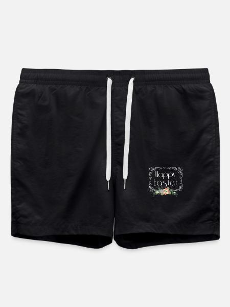Happy Easter Floral - Swim Trunks - black