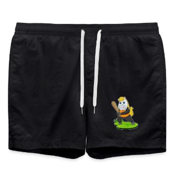 Batte de baseball à cheval - Short de bain - noir - Devant - AI Model Male 185 light (185cm)