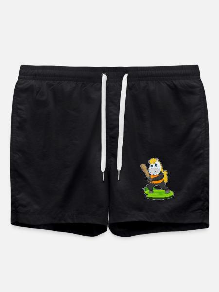 Pferd Baseball Baseballschläger - Badeshorts - Schwarz
