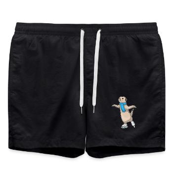 Meerkat Ice Skating Skates - Swim Trunks - black - Front - AI Model Male 185 light (185cm)