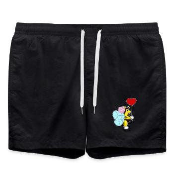 Biene Braut Luftballon Hochzeit - Badeshorts - Schwarz - Vorne - AI Model Male 185 light (185cm)