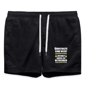 Unbefugte sind nicht befugt Unfug zu Betreiben - Badeshorts - Schwarz - Vorne - AI Model Male 185 light (185cm)