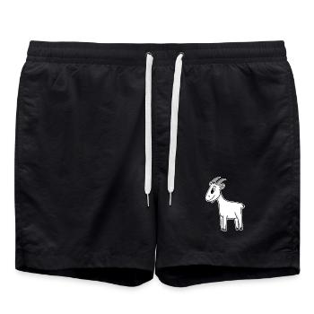 Ziege Ziegenbock Bock - Badeshorts - Schwarz - Vorne - AI Model Male 185 light (185cm)