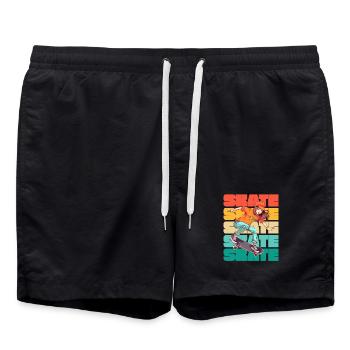 Skateboarding Cool Skater Girl Bunt - Badeshorts - Schwarz - Vorne - AI Model Male 185 light (185cm)