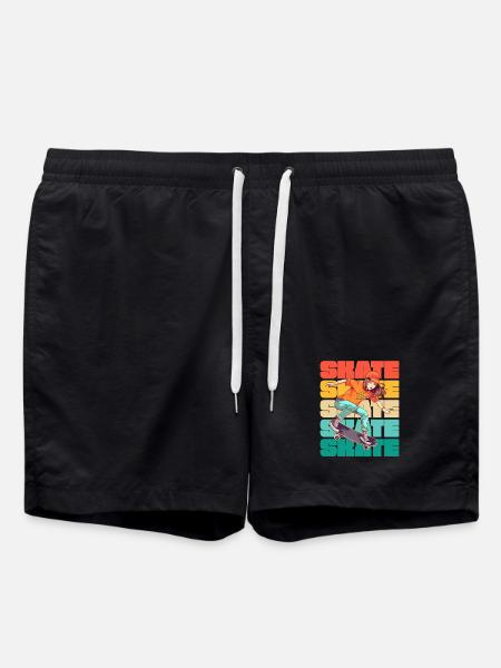 Skateboard Cool Skater Girl Colorful - Short de bain - noir