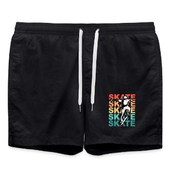 Skateboarding Cool Skater Boy Bunt - Badeshorts - Schwarz - Vorne - AI Model Male 185 light (185cm)