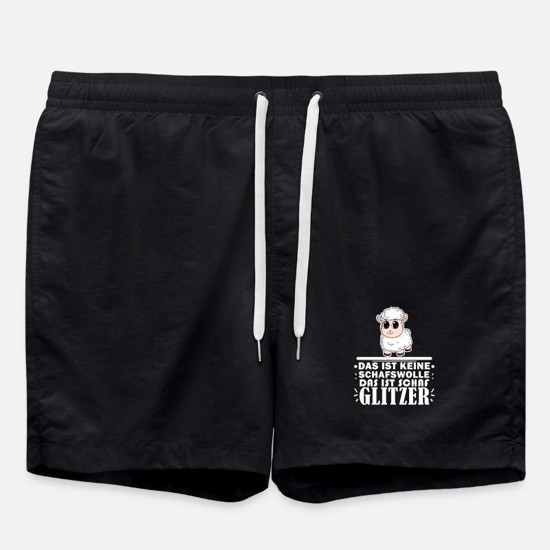 Schaf Spruch - Badeshorts - Schwarz