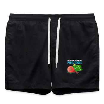 Padel Id Rather Be Playing Padel Tennis - Swim Trunks - black - Front - AI Model Male 185 light (185cm)