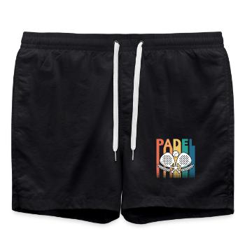 Padel Tennis Rétro Vintage - Short de bain - noir - Devant - AI Model Male 185 light (185cm)