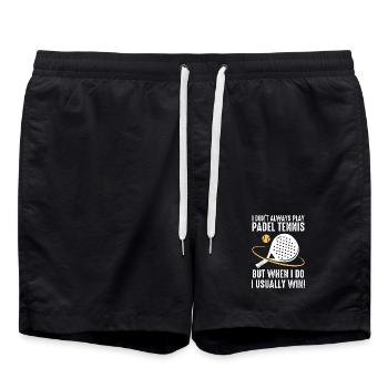 Padel Je ne joue pas toujours au padel - Short de bain - noir - Devant - AI Model Male 185 light (185cm)