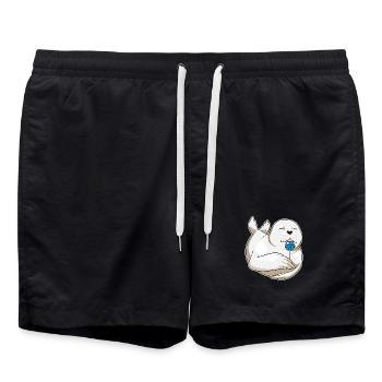 Seehund Lutscher  - Badeshorts - Schwarz - Vorne - AI Model Male 185 light (185cm)