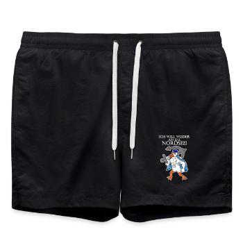 Nordsee Spruch - Badeshorts - Schwarz - Vorne - AI Model Male 185 light (185cm)