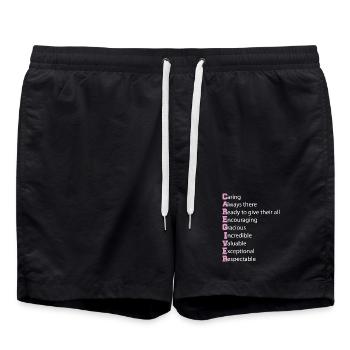 Caregiver Definition Elderly Caregiving Carer - Swim Trunks - black - Front - AI Model Male 185 light (185cm)