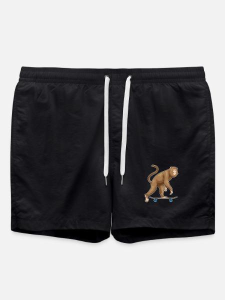 Monkey Skater Skateboard - Swim Trunks - black