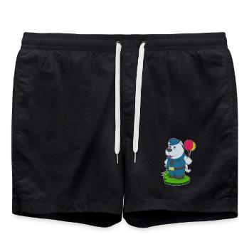 Hund Polizist Luftballon Polizei - Badeshorts - Schwarz - Vorne - AI Model Male 185 light (185cm)