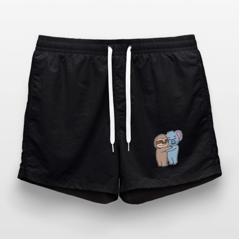 Sloth and koala hugging - hug Swim Trunks