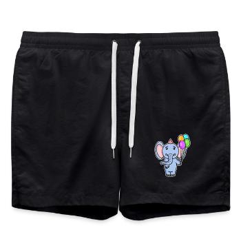 Ballon d’anniversaire d’éléphant - Short de bain - noir - Devant - AI Model Male 185 light (185cm)