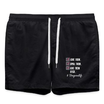 Fournisseur de services de garde Love Enseignante en garderie - Short de bain - noir - Devant - AI Model Male 185 light (185cm)