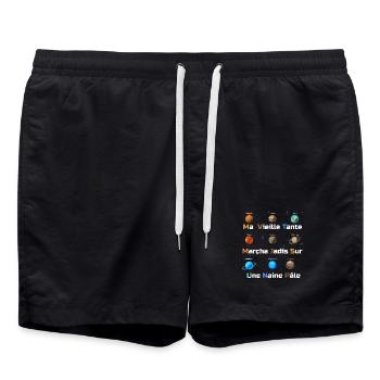 Ma Vieille Tante Marcha Jadis Sur Une Naine Pâle - Short de bain - noir - Devant - AI Model Male 185 light (185cm)