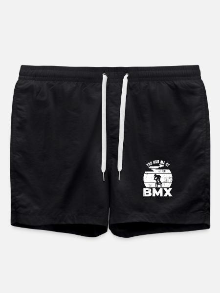BMX Rider Slogan - Swim Trunks - black