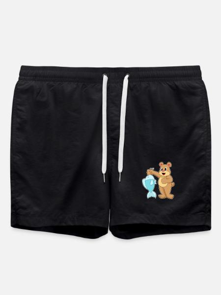 Bear Angler Fish Fishing - Swim Trunks - black