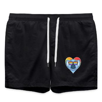 Rainbow - Koala with glasses and heart - Swim Trunks - black - Front - AI Model Male 185 light (185cm)