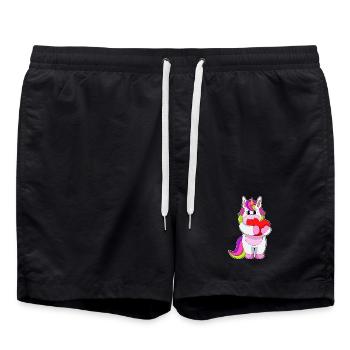 Unicorn Heart - Swim Trunks - black - Front - AI Model Male 185 light (185cm)