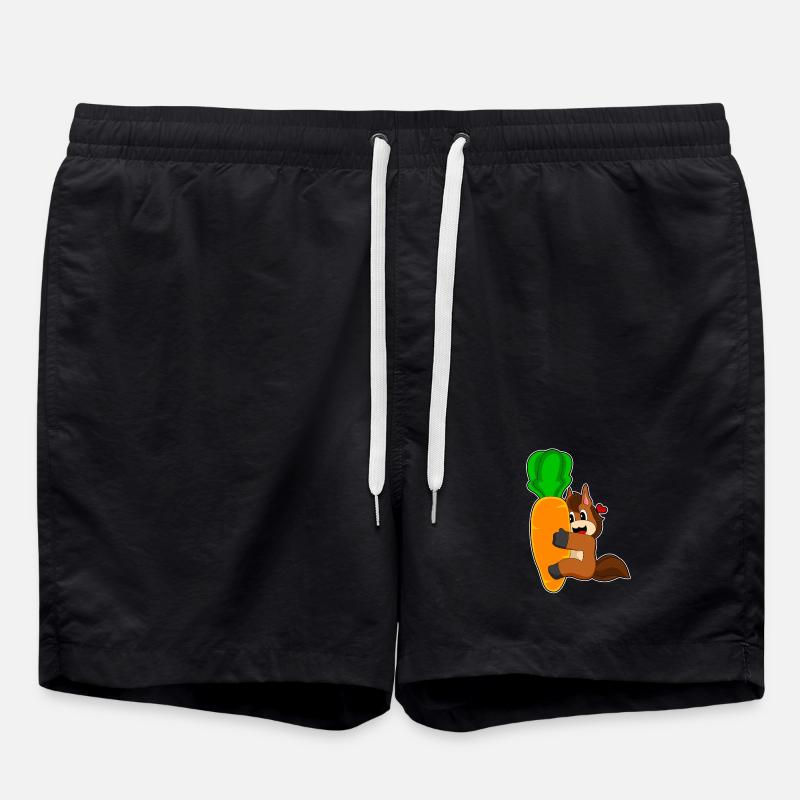 Pferd Karotte - Badeshorts - Schwarz