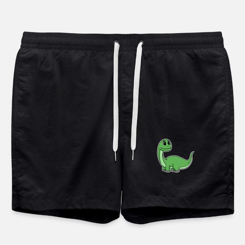 Petit dinosaure vert mignon - Short de bain - noir