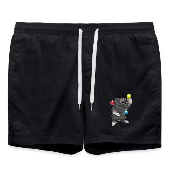 Maulwurf Jongleur Jonglieren - Badeshorts - Schwarz - Vorne - AI Model Male 185 light (185cm)