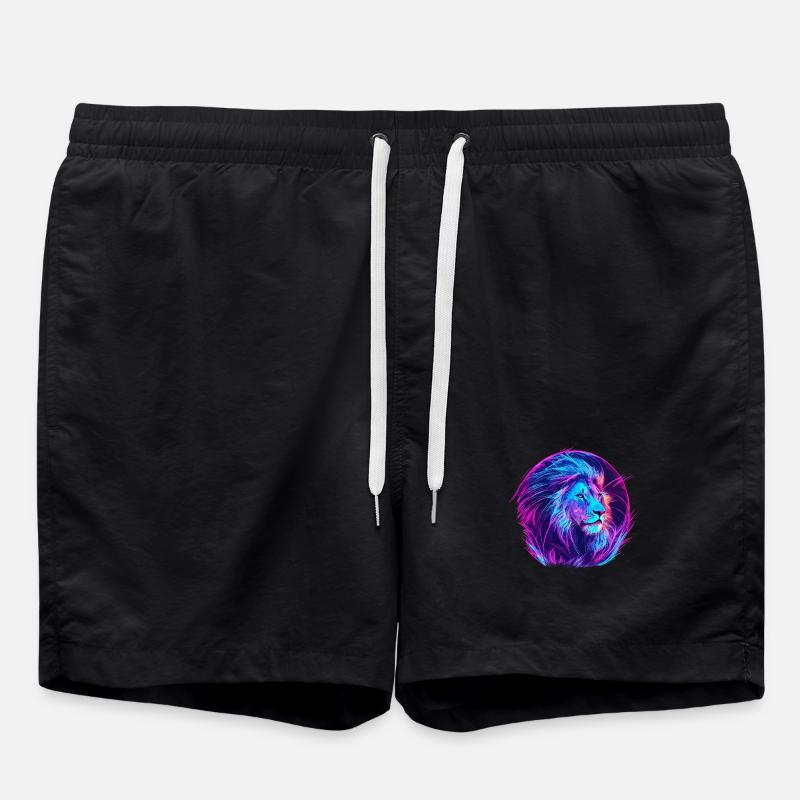 Löwe Vaporwave EDM - Badeshorts - Schwarz