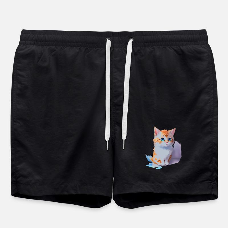 süße Katze - Badeshorts - Schwarz