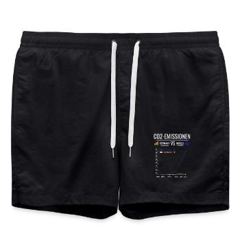 Tableau des émissions de CO2 Allemagne VS Monde - Short de bain - noir - Devant - AI Model Male 185 light (185cm)